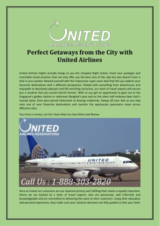 Perfect Getaways from the City with United Airlines