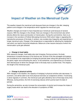 Impact of Weather on the Menstrual Cycle