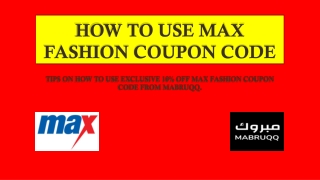 How To Use Max Fashion Coupon Code UAE