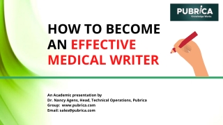 How to become an effective Medical writer|Quick tips – Pubrica