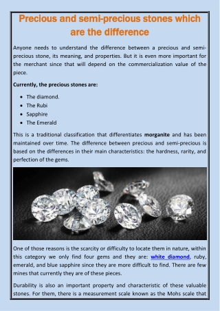 Precious and semi-precious stones which are the difference