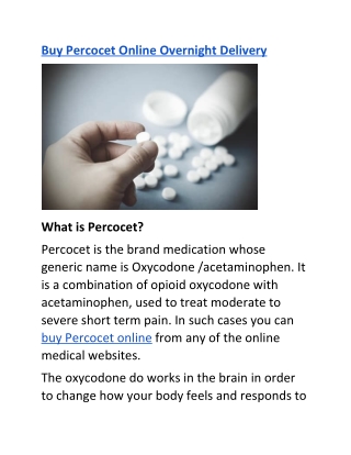 Buy Percocet Online Overnight Delivery 2020