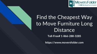 Find the Cheapest Way to Move Furniture Long Distance