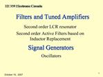 Filters and Tuned Amplifiers