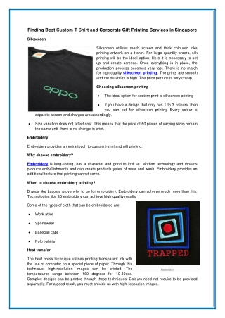 Finding Best Custom T Shirt and Corporate Gift Printing Services in Singapore