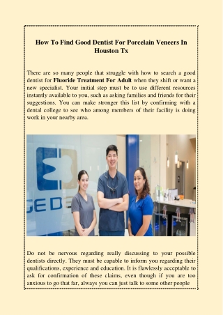 How To Find Good Dentist For Porcelain Veneers In Houston Tx