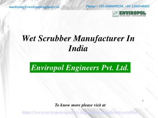 Best Wet Scrubber Manufacturer In India