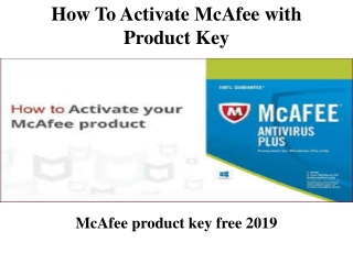 How To Activate McAfee with Product Key