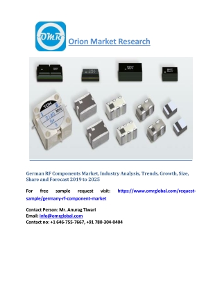German RF Components Market Growth, Size, Opportunity, Share and Forecast 2019-2025