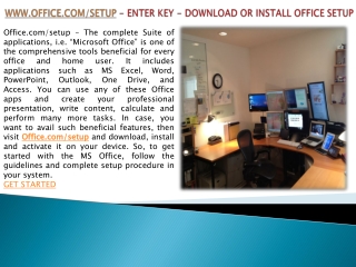Office.com/setup – Enter Product Key – www.Office.com/setup