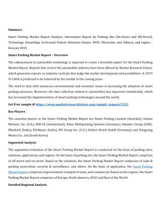 Smart Parking Market Report