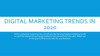 Best 9 Digital Marketing Trends in 2020