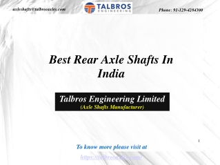 Best Rear Axle Shafts In India