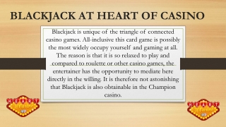 BLACKJACK AT HEART OF CASINO