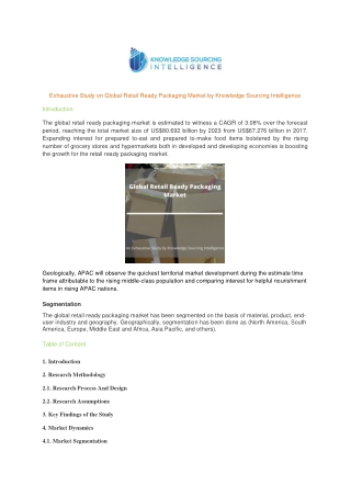 Comprehensive Report on Retail Ready Packaging Market