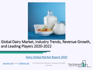 Global Dairy Market, Industry Trends, Revenue Growth, Key Players Till 2022