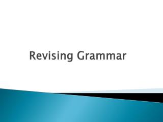 Revising Grammar