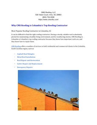 CMS Roofing, LLC
