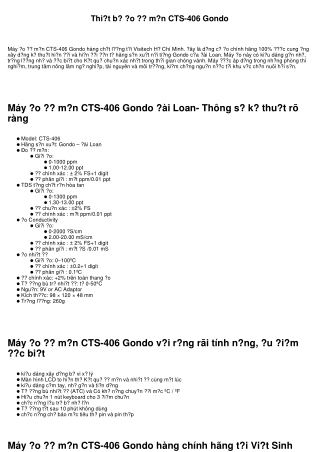 Thiết bị đo độ mặn CTS-406 Gondo