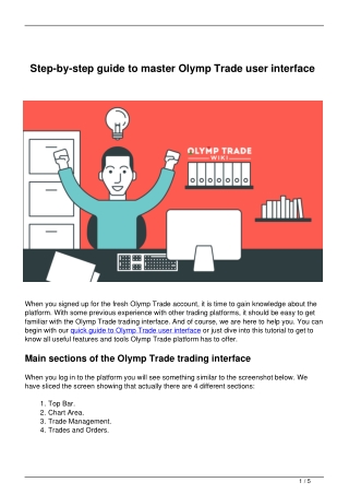 Guide to master Olymp Trade user interface