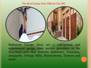 The Best Garage Door Ellicott City MD