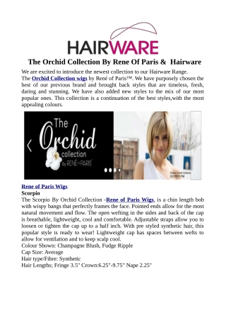 The Orchid Collection By Rene Of Paris & Hairware