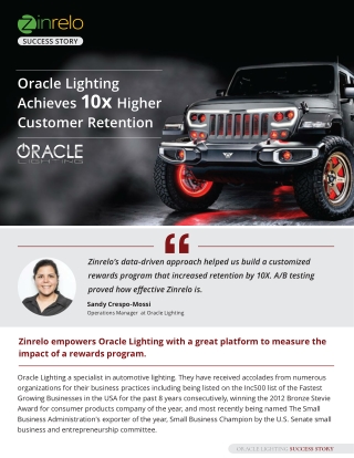 Oracle Lighting Achieves 10x Higher Customer Retention