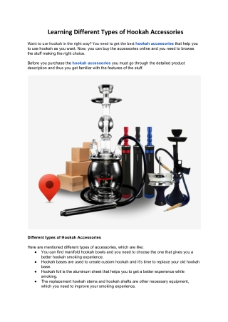 Learning Different Types of Hookah Accessories