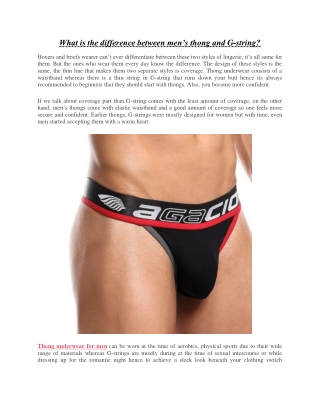 What is the difference between men's thong and G-string?