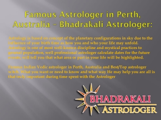 Bhadrakali Astrologer - Famous Psychic Readings in Perth, Australia: