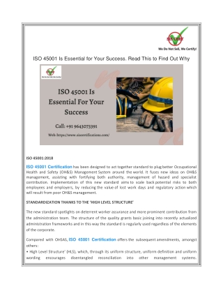 ISO 45001 Is Essential For Your Success. Read This To Find Out Why