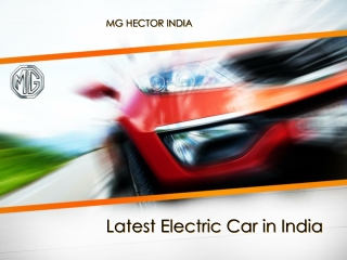 Latest Electric Cars In India