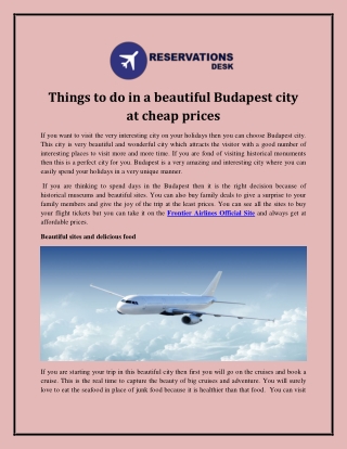 Things to do in a beautiful Budapest city at cheap prices