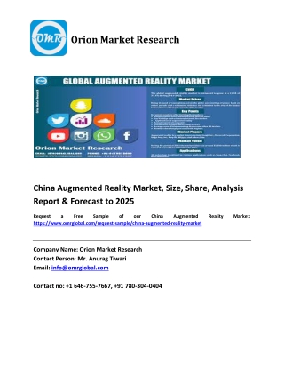 China Augmented Reality Market Trends, Size, Competitive Analysis and Forecast 2019-2025