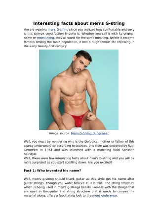 Interesting facts about men's G-string