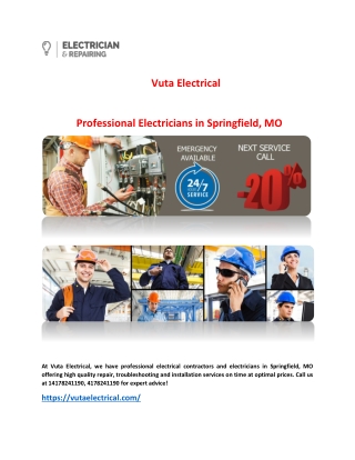 Professional Electricians in Springfield, MO