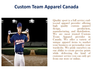 Custom Team Apparel Canada