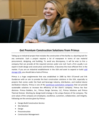 Get Premium Construction Solutions from Primus