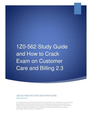 1Z0-562 Study Guide and How to Crack Exam on Customer Care and Billing 2.3