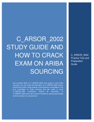 C_ARSOR_2002 Study Guide and How to Crack Exam on Ariba Sourcing