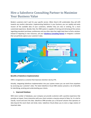 Hire a Salesforce Consulting Partner to Maximize Your Business Value