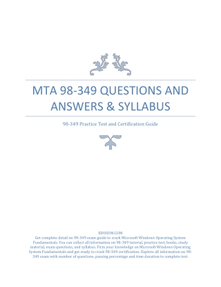 MTA 98-349 questions and answers & Syllabus