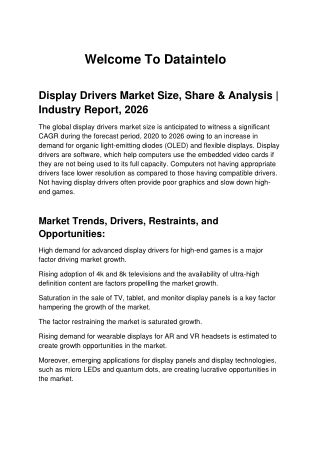 Display Drivers Market Size, Share & Analysis | Industry Report, 2026