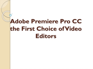 Adobe Premiere Pro CC Software in 2020