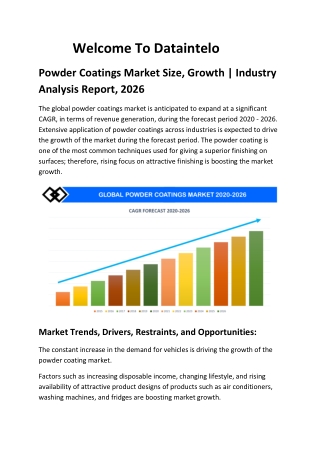 Powder Coatings Market Size, Growth | Industry Analysis Report, 2026