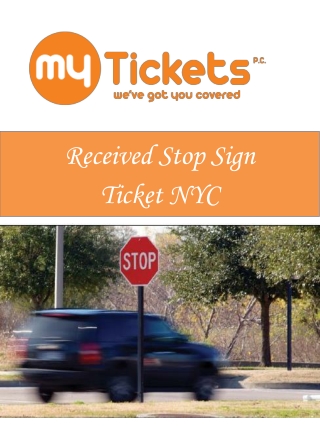 Received Stop Sign Ticket NYC
