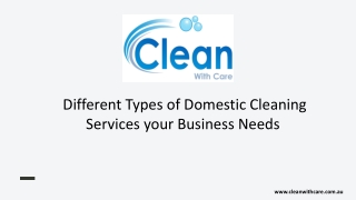 Different Types of Domestic Cleaning Services your Business Needs