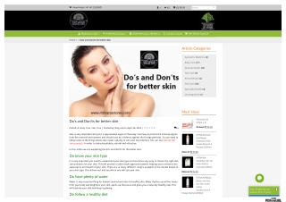 Do’s and Don’ts for better skin