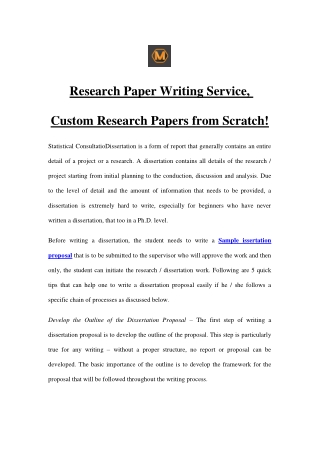 5 Quick Tips to Writing a Sample Dissertation Proposal