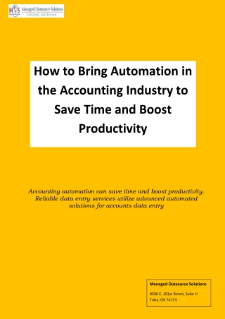 How to Bring Automation in the Accounting Industry to Save Time and Boost Productivity